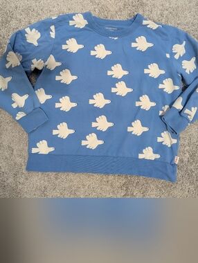 Tinycottons Blue Kids Sweatshirt with White Dove Print
